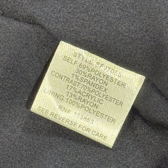 41 Hawthorn Navy Blue Knit One Button Blazer Jacket Elbow Patches Women size XL - Picture 5 of 13